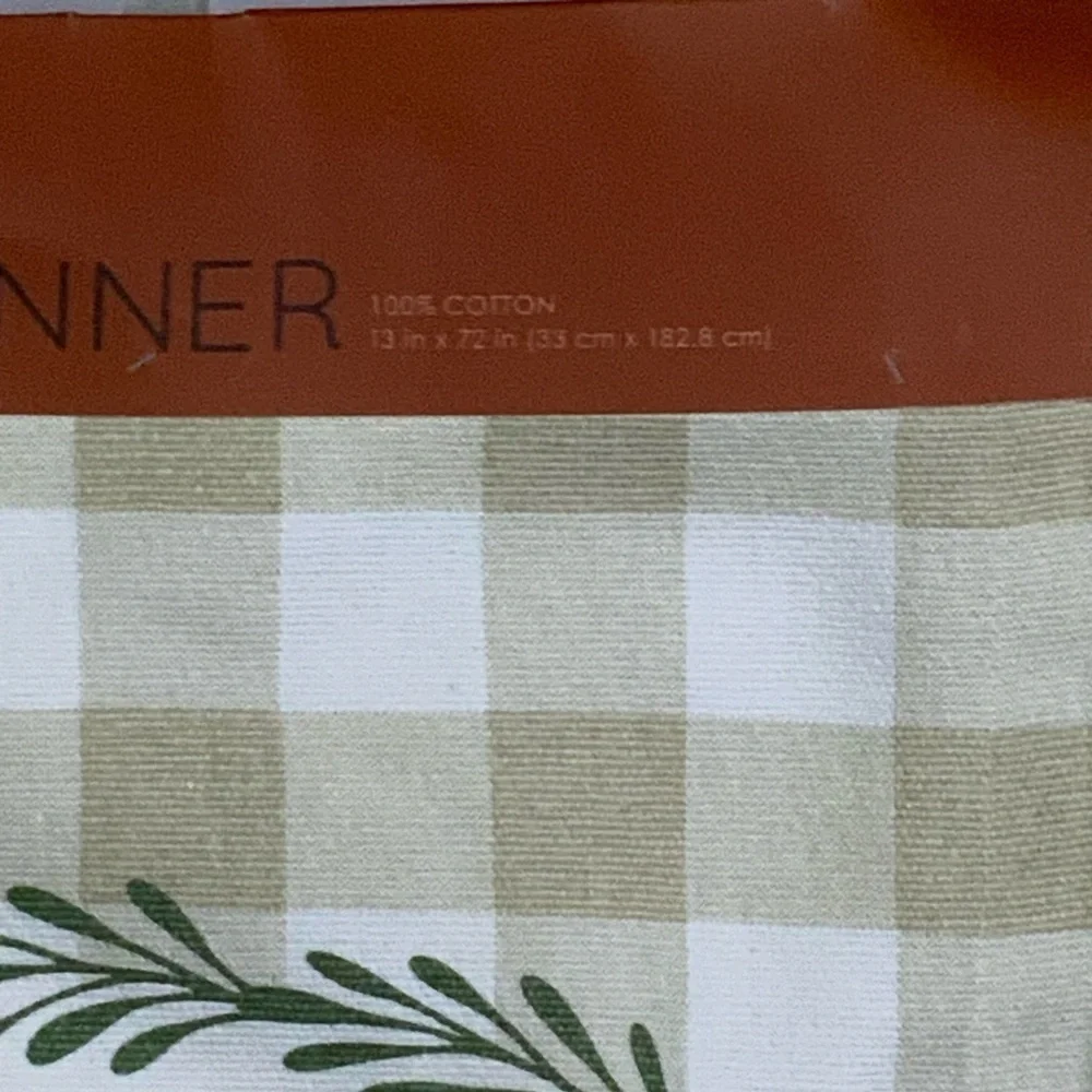 Nantucket Table Runner Buffalo Check Cotton Fabric Farmhouse Plaid Neutral 13x72